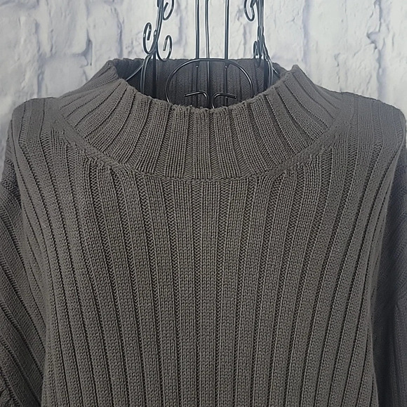 ROUTE 66 Knit Men's Mock‎ Neck Army Green Sweater XL/EG - Picture 2 of 7